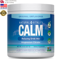 Natural Vitality Calm Magnesium Powder | 8oz Unflavored Supplement | EXP 10/2027