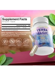 2BOTTLES-Brainista Yerba Magic:100%Pure Unsmoked Yerba Mate,75mg Caffeine,60Caps