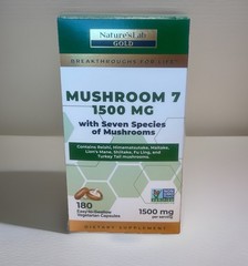 Natures Lab Mushroom 7 Complex Dietary Supplement 1,500mg 180 Caps Vegan Non-GMO