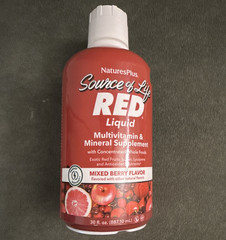 NaturesPlus Source of Life RED Liquid Multivitamin, Vegan Mixed Berry 30 fl oz