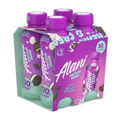 Alani Nu Protein Shake, Cookies & Cream, 12 fl oz, 4 Pack, Bottles, 30g Protein.