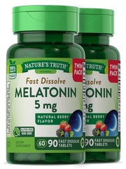 Nature’s Truth Melatonin 5 Mg 180 Fast Dissolve Tablets (2 X 90 Twin Pack) Natur