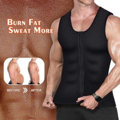 Men’s Sauna Sweat Suit Vest Waist Trainer Body Shaper Tank Tops Fat Burner Shirt