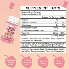 Collagen Gummies Hydrolyzed Collagen Containing Vitamin D and Biotin, Supporting