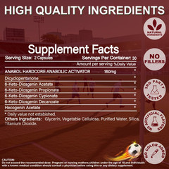 Anabol Hardcore Advanced Bodybuilding Supplement | 60 Capsules | Energy Support