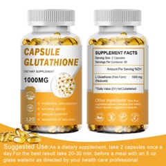 New Glutathione Capsules 1000MG Anti-Aging Skin Whitening Antioxidant Softgels