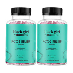 2-Pack Black Girl Vitamins PCOS Relief – Cycle Support for Women – 120 Gummies