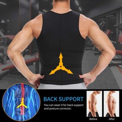 Men’s Sauna Sweat Suit Vest Waist Trainer Body Shaper Tank Tops Fat Burner Shirt