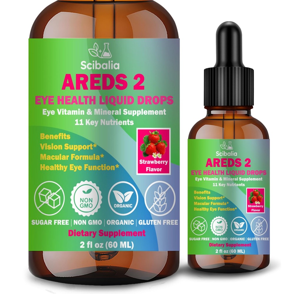AREDS 2 Formula Liquid Drops Eye Vitamins Lutein Zeaxanthin Supplement