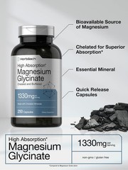 Horbaach Magnesium Glycinate 1330mg | 250 Capsules | 250 Count (Pack of 1)