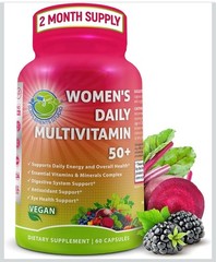 Womens Daily Multivitamin 50 Plus Vegan Methylated Formula with Biotin 12/27