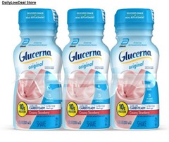 12 Bottles – Glucerna Shake, Creamy Strawberry – 8 oz, Ready to drink bottles