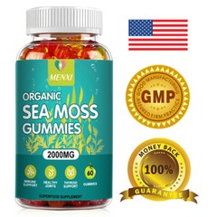 Organic Irish Sea Moss Gummies – 2000mg – 60 Vegan Gummies Immune Support