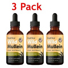 Pack 3 Drops All-Natural Mullein RESPICLEAR with Ginger & Lemon for Lung Cleanse