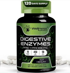 Digestive Enzymes with Probiotics and Prebiotics 450mg, 120, exp 07/26