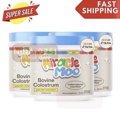 3 PACK OF Miracle Moo Mother Natures Bovine Colostrum 60 SV, FREE SHIPPING