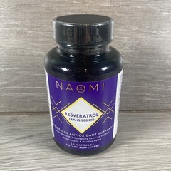 NAOMI Organic Trans-Resveratrol 250 mg, Vegan Non-GMO Exp. 04/2026