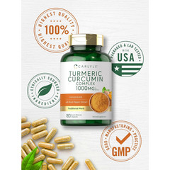 Turmeric Curcumin with Black Pepper 1000mg | 180 Capsules | Free & Fast Delivery
