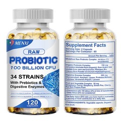 120 Capsules Probiotics Digestive Enzymes 100 Billion CFU Potency Immune Health