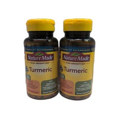 (2) Nature Made High Absorption Turmeric 30 Capsules Each. Exp: 08/2027