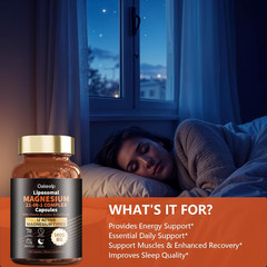 21 in 1 Liposomal 12 Active Types Magnesium Complex 1400mg (Glycinate,Citrate,Ma