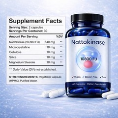 T Nattokinase Supplement – 10800 FU 60 Capsules Per Serving HO 4X 2026