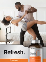 Vitamin C with Bioflavonoids 500mg | 500 Caplets | with Rose Hips | by Horbaach