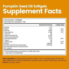 Organic Pumpkin Seed Oil Saw Palmetto Softgel 1000mg High Potency Formula