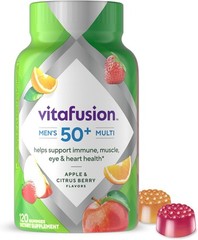 Vitafusion Men’s 50+ Daily Multivitamin Apple Citrus Gummies, 120 Ct, Exp 4/26