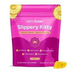 Kitty Queen Slippery Kitty Feminine Probiotic Gummies, 60ct, Pineapple Flavor