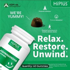 Ashwaganda Ksm-66 Gummies 🫐 Flavor Cortisol Reduction Stress + Test Booster