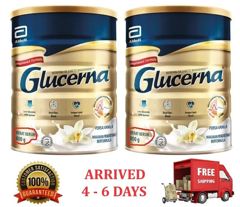 Abbott Glucerna Milk Powder (New) 800g For Diabetic Management Vanilla -2 Cans