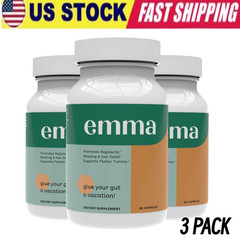 3 Pack Emma Gut Health Supplement 180 Capsules for Bloating Relief & Leaky Gut