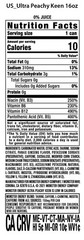 Sugar Free Energy Drink, Ultra Peachy Keen Flavor, 16 oz Can