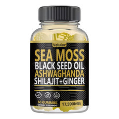 Sea Moss, Black Seed Oil, Ashwagandha, Ginger, Shilajit Gummies